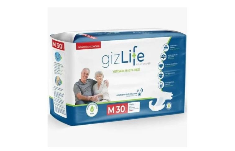 حفاضات جيزلايف للكبار بحزام خصر متوسط (M) 120 قطعة