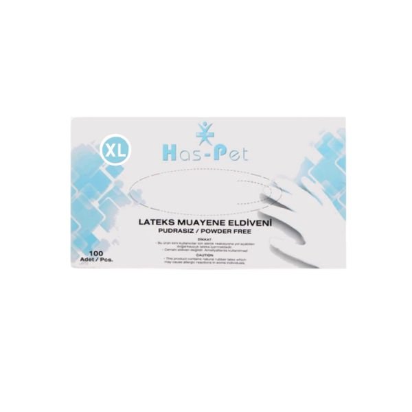 Has-Pet Pudrasız Lateks Muayene Eldiveni XL 100 Lü