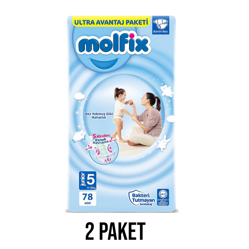 Molfix Baby Diaper Size 5 Junior 78 2 Pack