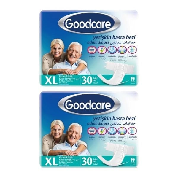 حفاضات جود كير للكبار بحزام خصر، مقاس XL، 30 قطعة، عبوة من قطعتين