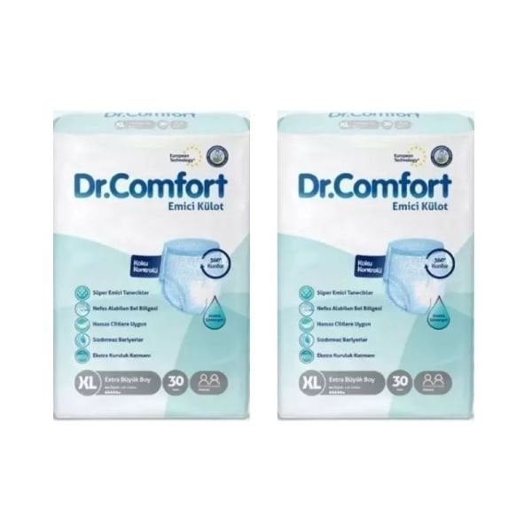 Dr.Comfort Emici Külot Yetişkin Hasta Bezi XL 30 Lu 2 Paket