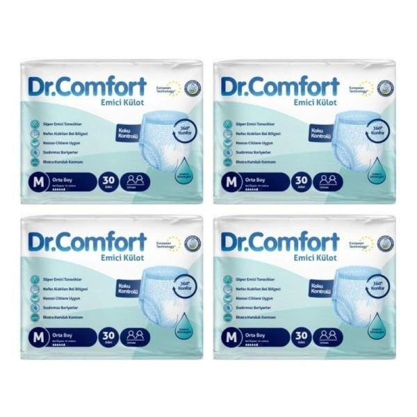 Dr.Comfort Emici Külot Yetişkin Hasta Bezi M 30 Lu 4 Paket