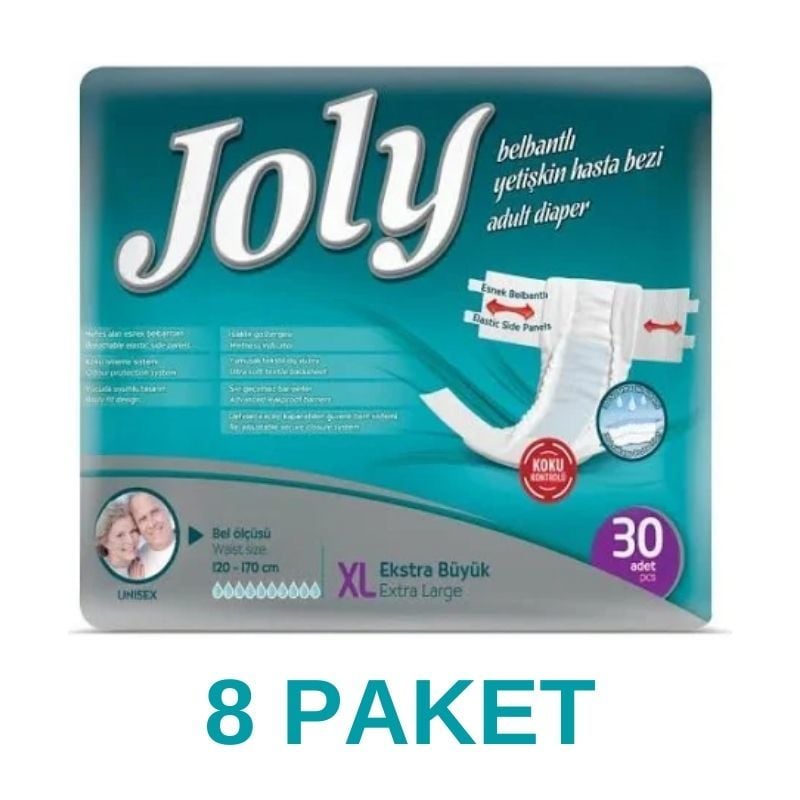 Joly Belbantlı Yetişkin Hasta Bezi XL 30 Lu 8 Paket