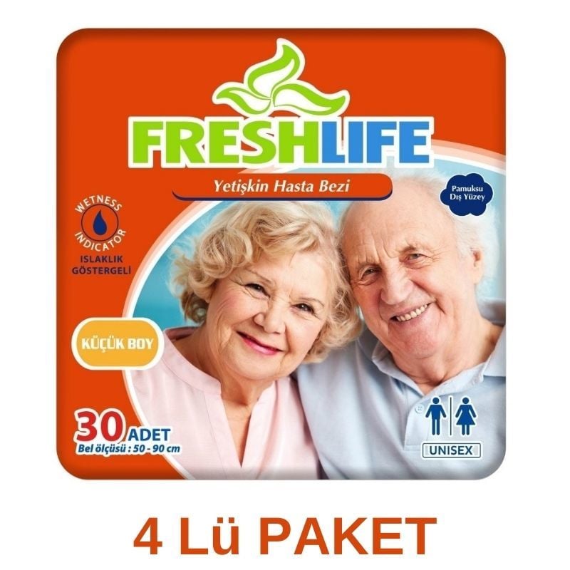 Freshlife Waistband Adult Diaper S 30 Pieces 4 Pack