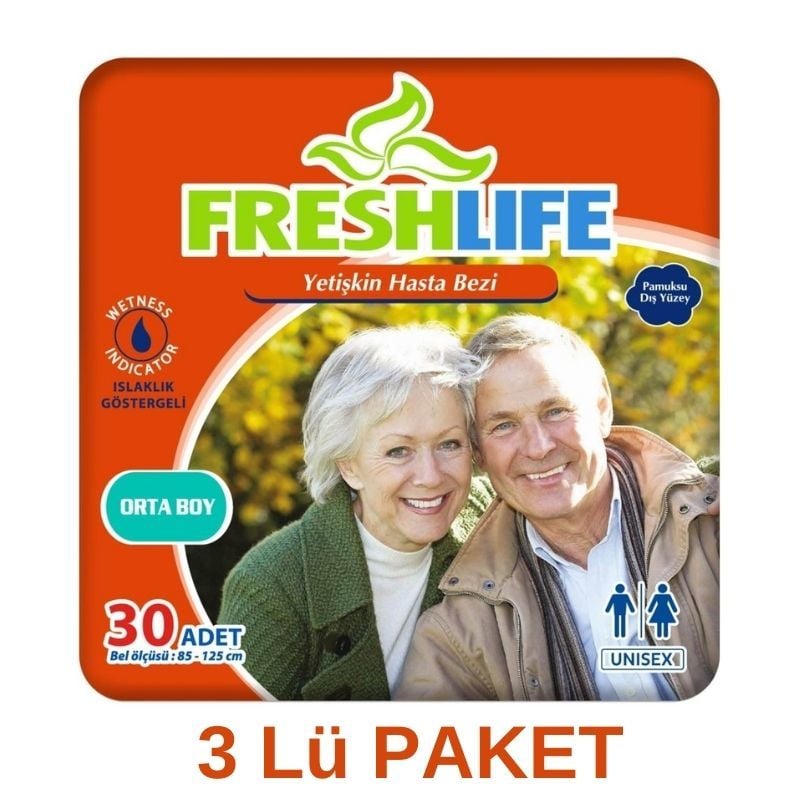 Freshlife Waistband Adult Diaper M 30 Pieces 3 Pack
