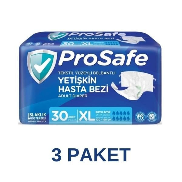 حفاضات بروسيف للبالغين بحزام خصر مقاس XL، 30 قطعة، عبوة من 3 قطع