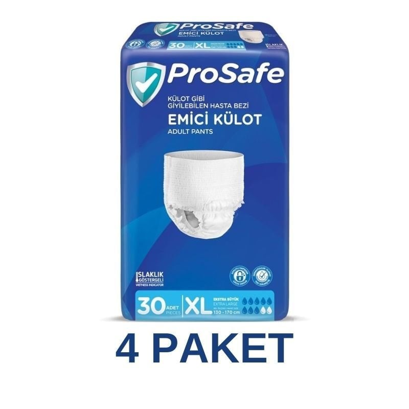 Prosafe Emici Külot Yetişkin Hasta Bezi XL 30 Lu 4 Paket