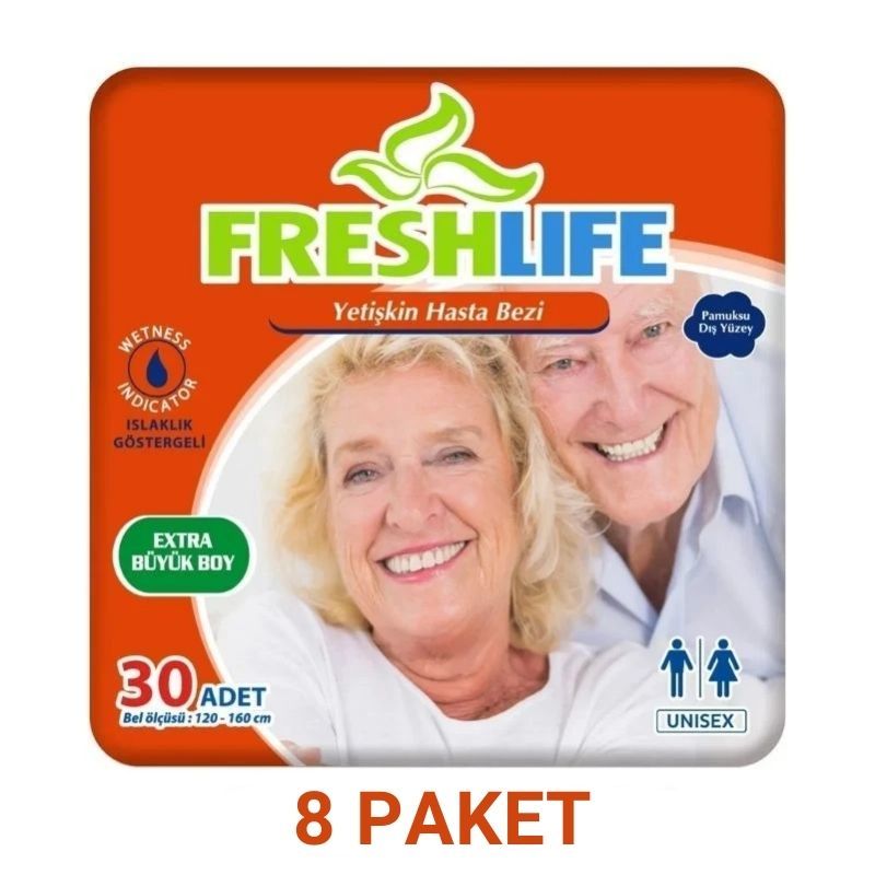 Freshlife Belbantlı Yetişkin Hasta Bezi XL 30 Lu 8 Paket