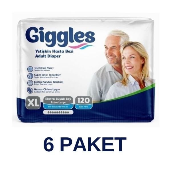 حفاضات جيجلز للكبار بحزام خصر، عبوة من 30 قطعة، مقاس XL