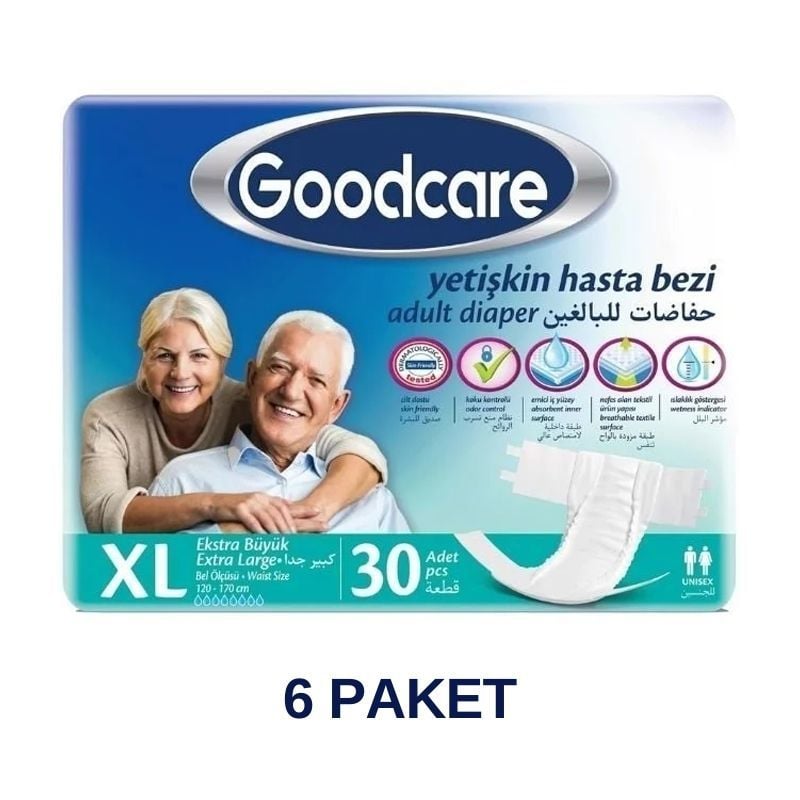 حفاضات جود كير للكبار بحزام خصر، مقاس XL، 30 قطعة، عبوة من 6 قطع
