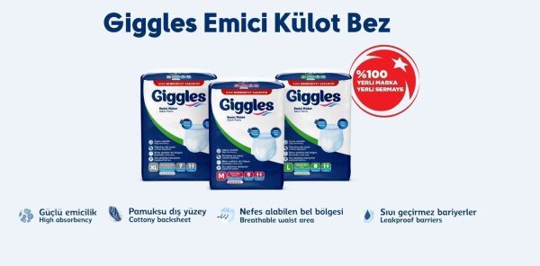 Giggles Emici Külot Yetişkin Hasta Bezi XL 30 Lu 6 Paket