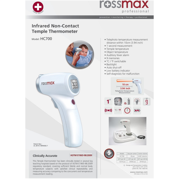 Rossmax HC700 Alından Temassız Ateş Ölçer